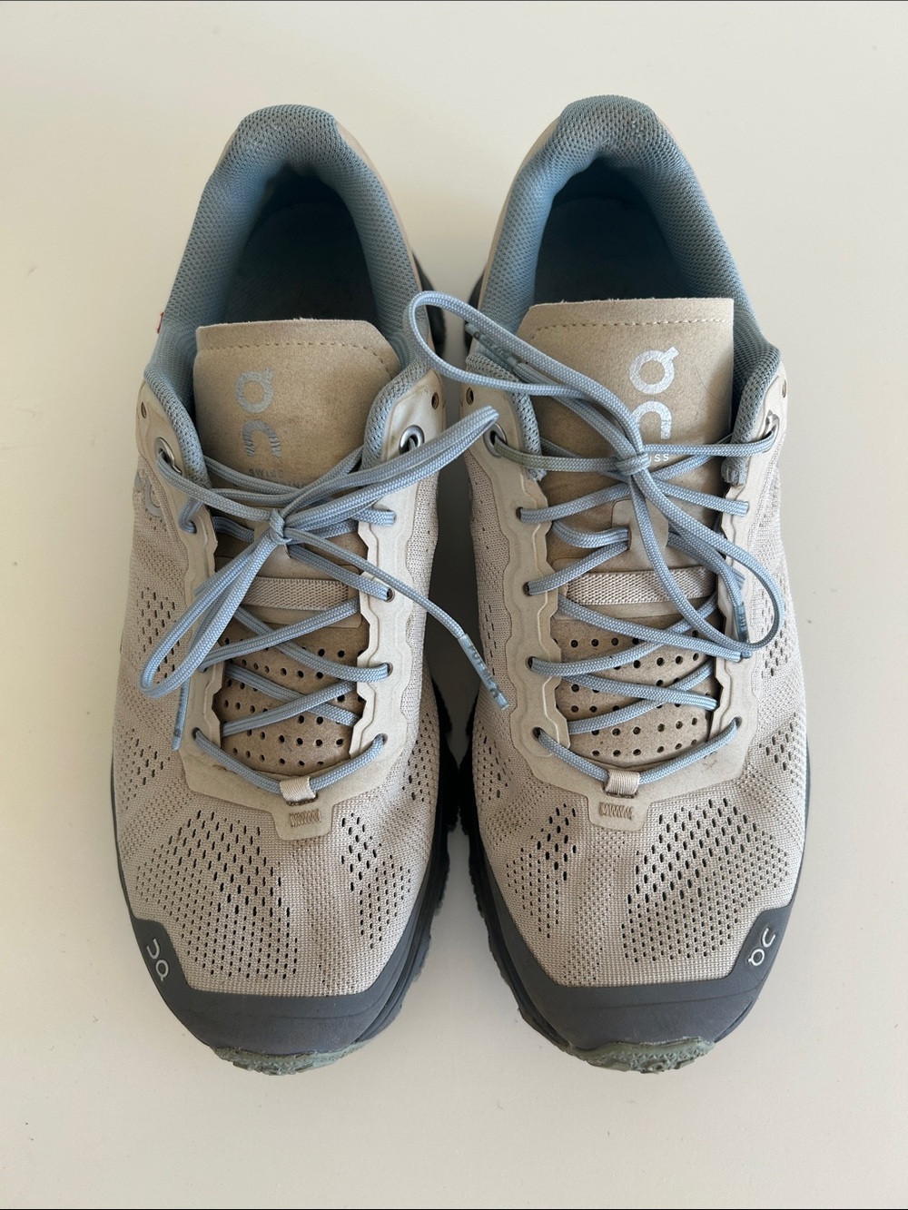 On Running Women's Running Sneakers in Beige and Light Blue